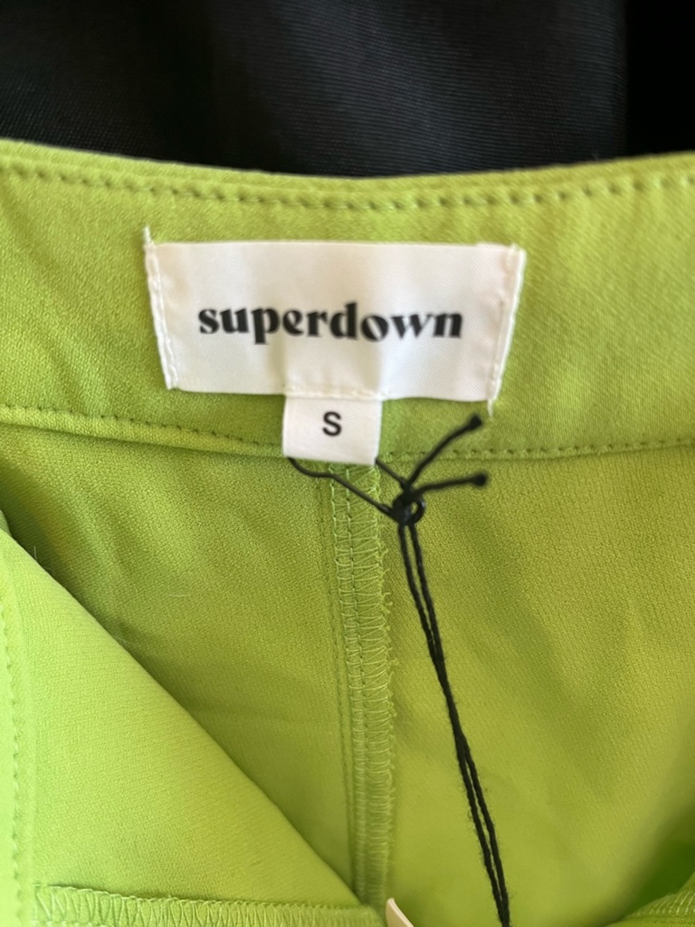 Superdown Green Two-Piece Set | Strapless Micro Crop Top & High-Waisted Trousers - Picture 9 of 12